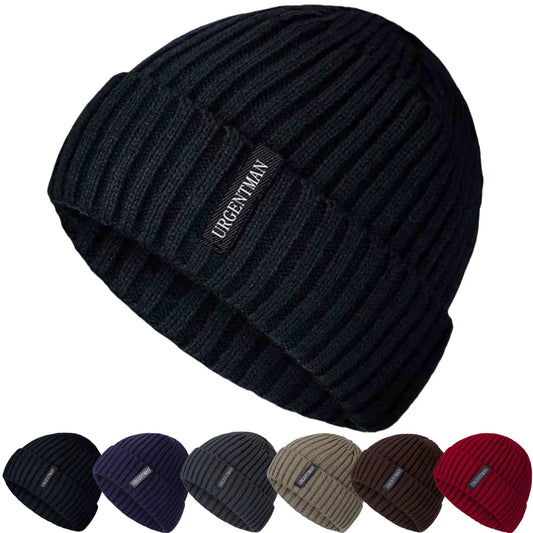 Hot Sale Premium Warm Winter Hat Stylish Plush Fur Lined Thick Cozy Beanie Hat Outdoor Casual Knitted Hats For Men & Women
