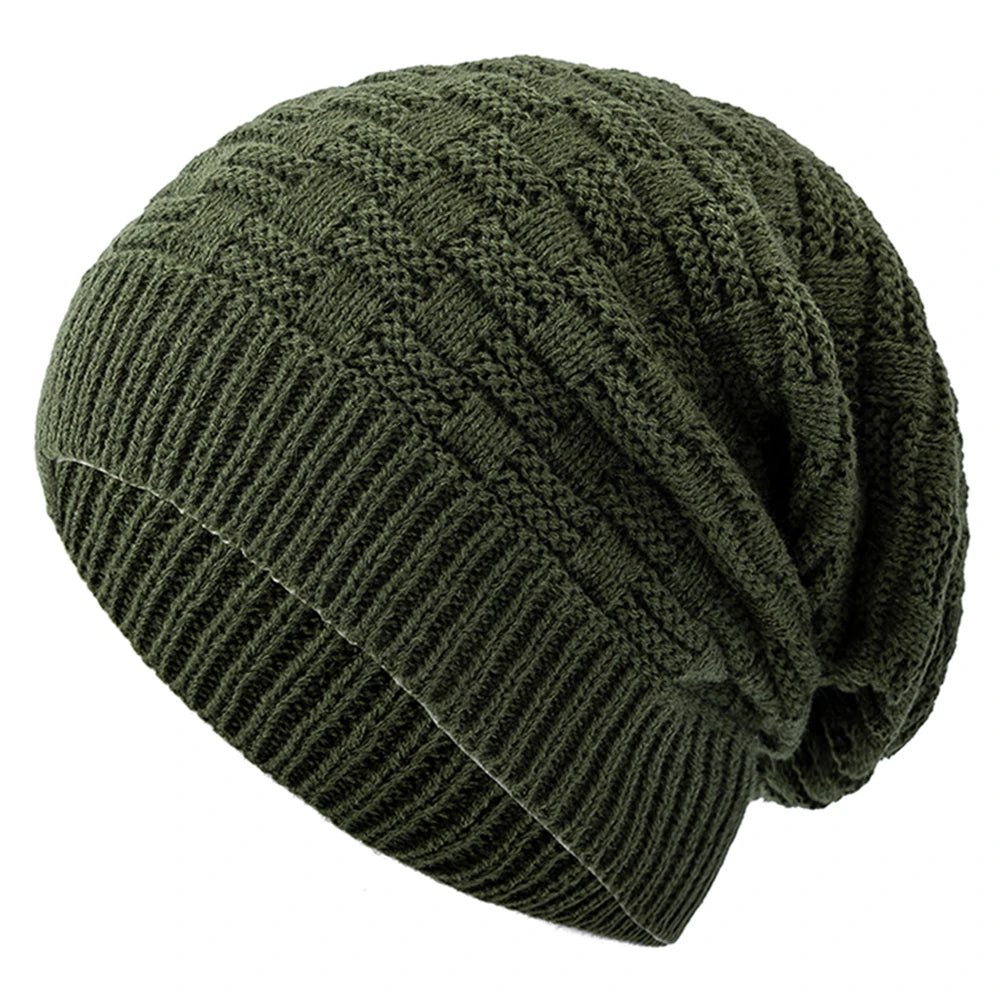 New Unisex Winter Hat Long Size Knitted Cap Casual Beanies For Men & Women Solid Bonnet Cap
