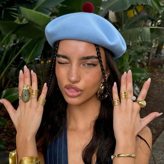 1pc Women French Classic Solid Color Beret Cap,fleece-lined Warmth Leisure Fashion Beanie Hat Suitable for Party Wear,dailywear