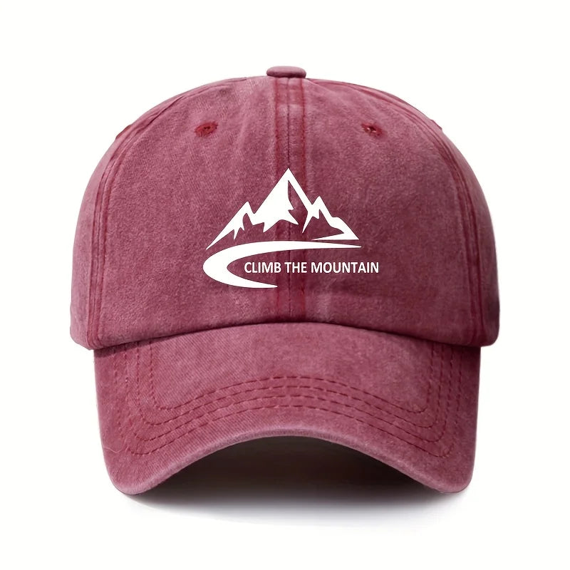 Mountain pattern, men's and women's fashionable outdoor baseball cap, adjustable hood, sports fishing, hiking, camping
