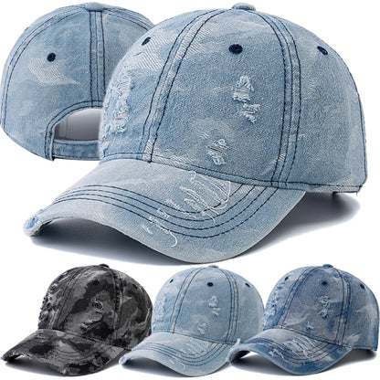 Hot Sale Unisex Baseball Cap Camo Style High Quality Hole Design Denim Cap Men Women Outdoor Camping Hiking Hats