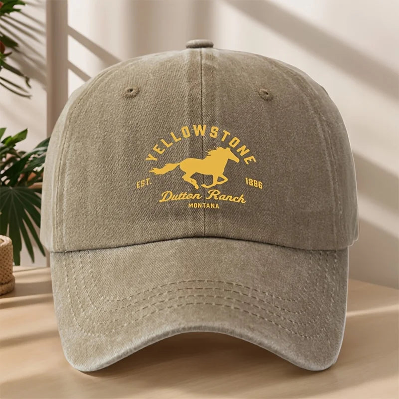 Yellowstone horse print baseball cap,classic retro duckbill cap,comfortable sweat absorbing breathable cap,outdoor casual sports