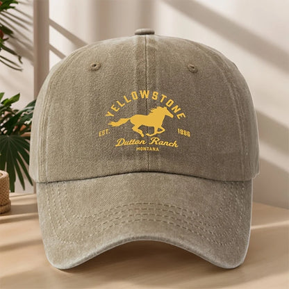Yellowstone horse print baseball cap,classic retro duckbill cap,comfortable sweat absorbing breathable cap,outdoor casual sports