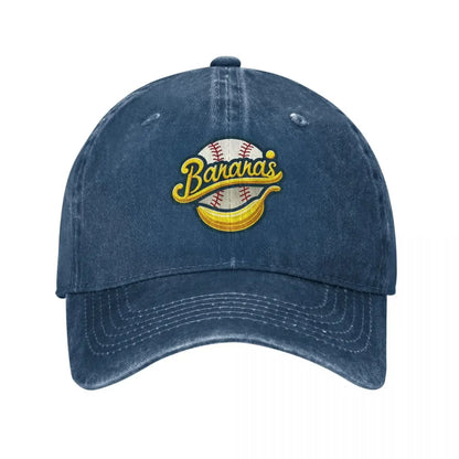 Funny Let's Go Bananas Unisex Baseball Caps Savannah Baseball Distressed Denim Caps Hat Vintage Outdoor Workouts Sun Cap