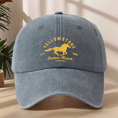 Yellowstone horse print baseball cap,classic retro duckbill cap,comfortable sweat absorbing breathable cap,outdoor casual sports