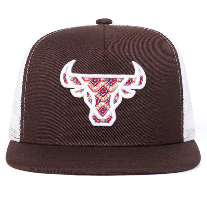 Unisex Ox Head Embroidery Hip-hop Net Hats Spring Summer Outdoor Adjustable Casual Baseball Caps Sunscreen Hat Cap