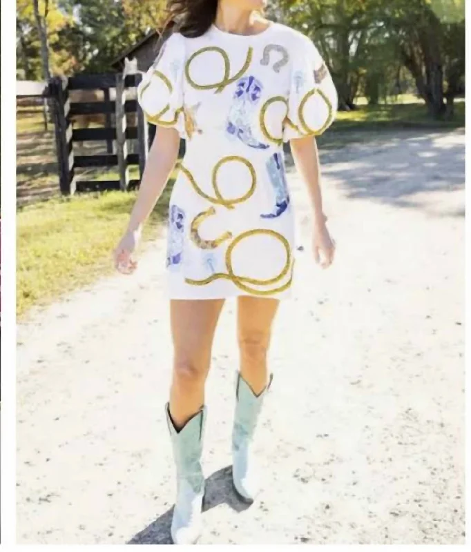 Epic Deals White Rodeo Dress In Whie