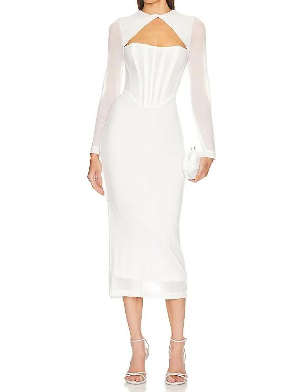Value Deals Ramona Corset Mesh Dress In White