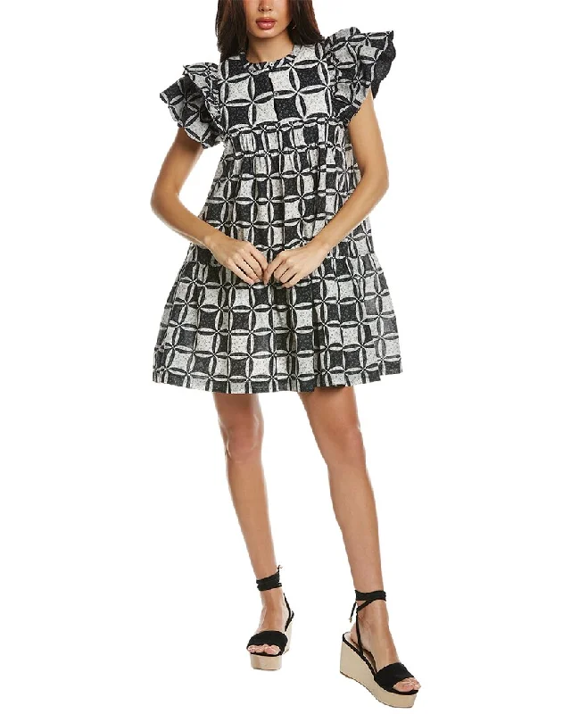 Lowest Prices SEA NY Catalina Calico Flutter Tunic Dress