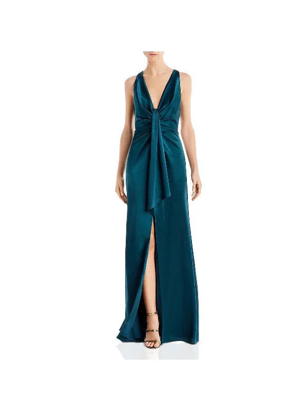 Steals and Deals Womens Satin Drapey Formal Dress