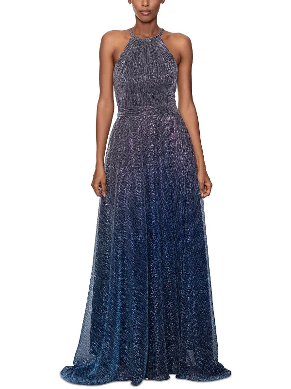 Reduced Prices Womens Metallic Ombre Halter Dress