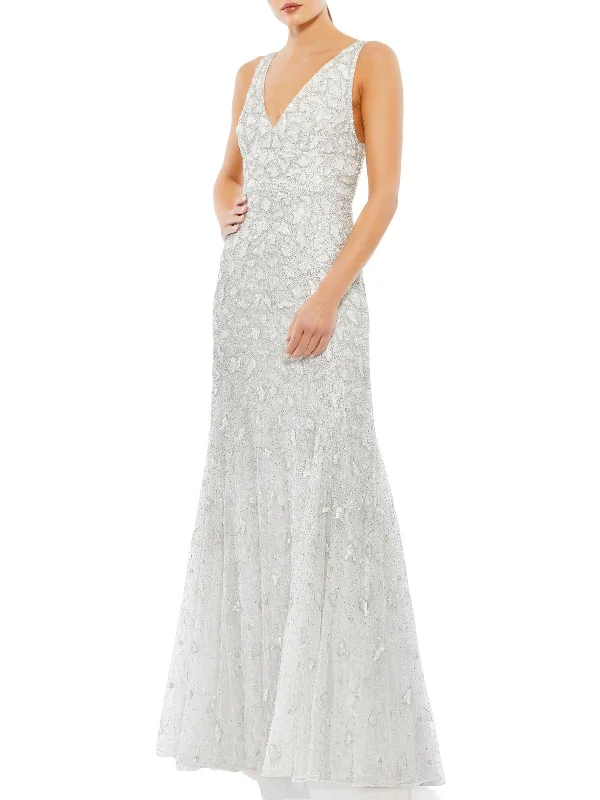 Clearance Sale Womens Embellished Beaded Evening Dress