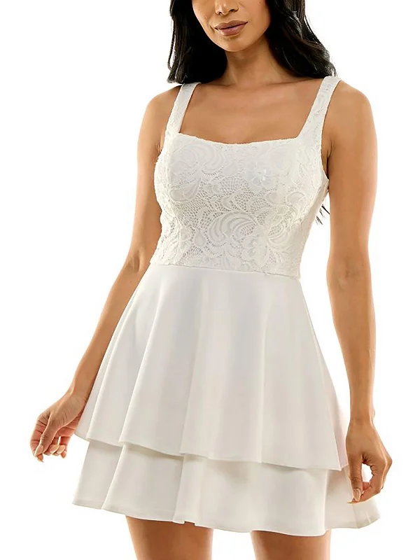 Closeout Sale Juniors Womens Cocktail Mini Fit & Flare Dress