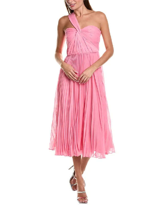 Hurry In ML Monique Lhuillier Lindsay Chiffon Midi Dress