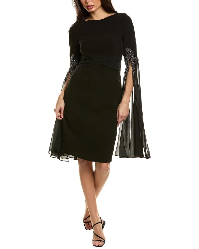 Special Price Teri Jon by Rickie Freeman Oversized Bell-Sleeve Dress