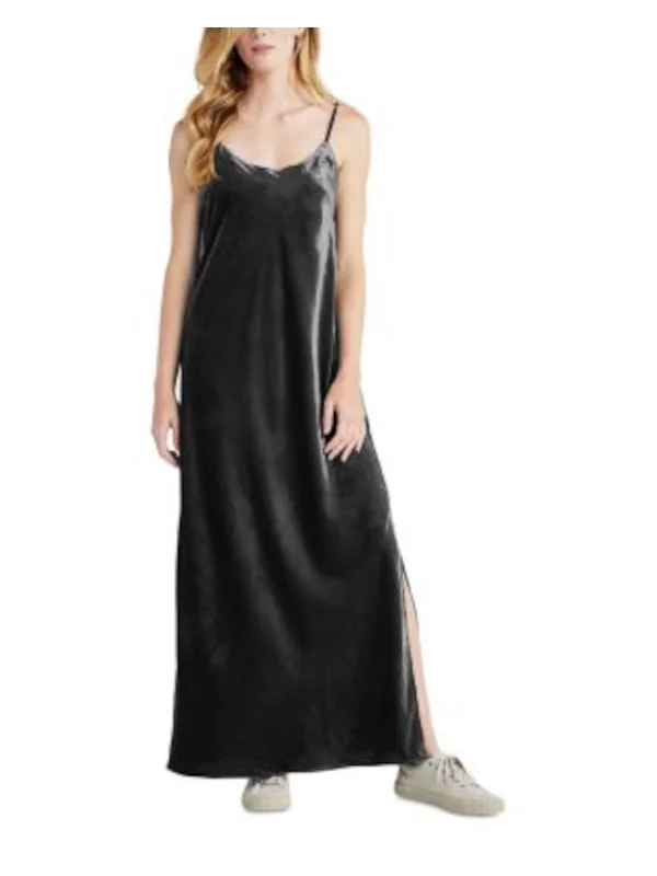 Don't Miss SPLENDID Womens Gray Sleeveless Scoop Neck Full-Length Shift Dress