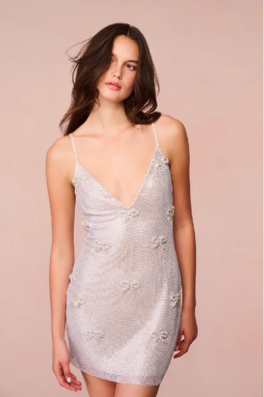 Great Deals Whilden Metallic Bow-Embellished Mini Dress