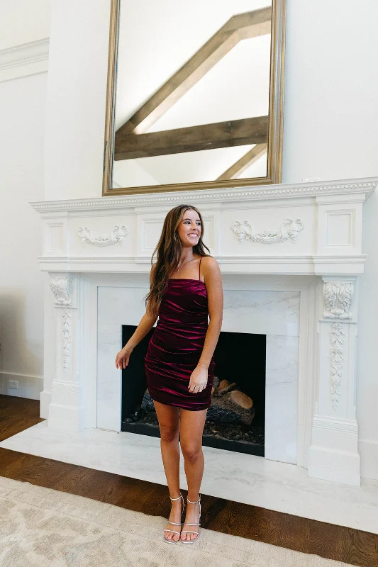 Limited Availability Dreamy Velvet Dress - Plum